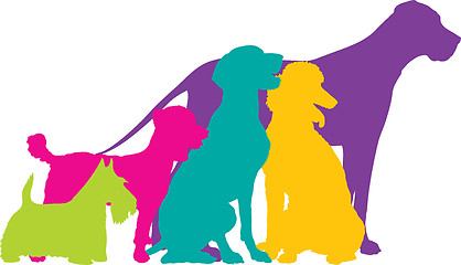 Image showing Dog Silhouettes Colour