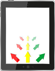 Image showing a tablet pc and business diagram as a concept of process of business development