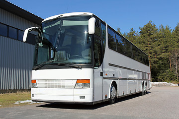 Image showing White Coach Bus Parked