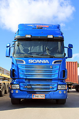 Image showing Blue Scania Truck R620 and trailer