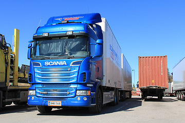 Image showing Blue Scania Truck R620 and trailer