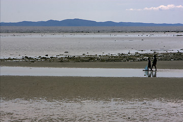 Image showing cloudy rain   river   child  