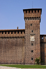 Image showing tower castle brick  old brown and window 