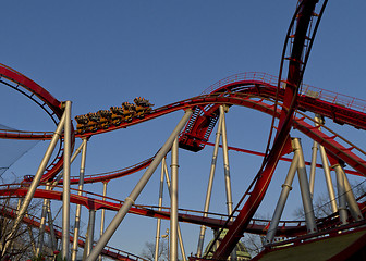 Image showing Roller Coaster in Tivoli in Copenhagen, Denmark