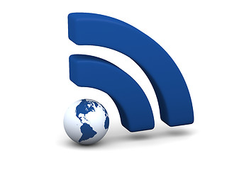 Image showing Blue WiFi symbol
