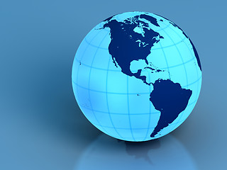 Image showing Earth on blue