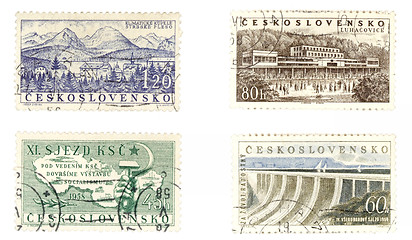 Image showing Vintage postage stamps from Czechoslovakia