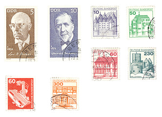 Image showing Colorful obsolete German post stamps