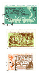 Image showing Vintage postage stamps from Vietnam