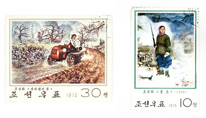 Image showing North Korea mail - postage stamps