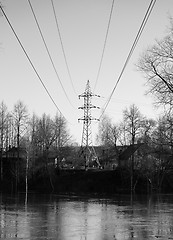 Image showing Power tower and electric wire 