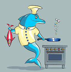 Image showing The dolphin is the cook