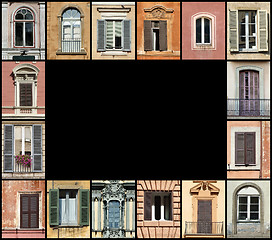 Image showing Colorful frame - vintage windows