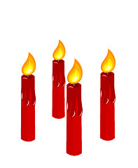 Image showing Advent red burning candles