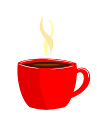 Image showing Red cup of coffee