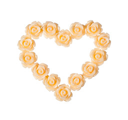 Image showing Set of roses to make jewelry in the shape of heart