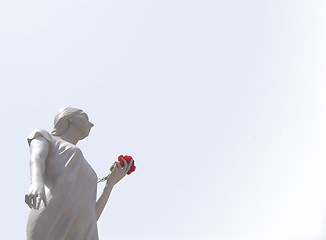 Image showing sculpture of Santa rosalia isolated on white