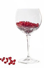 Image showing fresh grains of pomegranate in wine glass