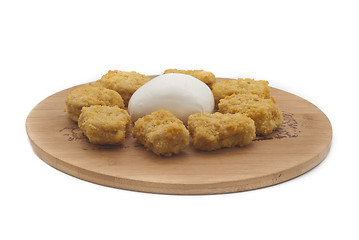 Image showing fried chicken nuggets and mozzarella 