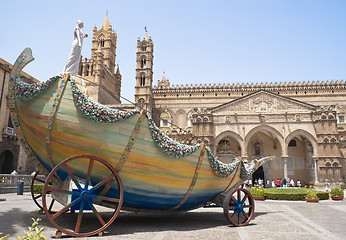 Image showing cart of santa rosalia in the Cathedral of Palermo