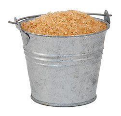 Image showing Demerara sugar in a miniature metal bucket