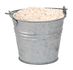 Image showing Wholemeal / wheatmeal / brown flour in a miniature metal bucket