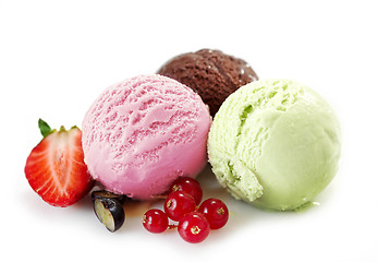 Image showing Various ice cream balls