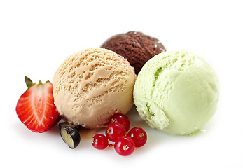 Image showing Various ice cream balls