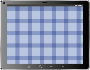Image showing Tablet pc with blue textile screen