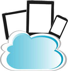 Image showing mobile phone and tablet with cloud icon