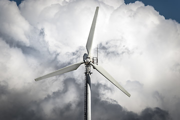 Image showing Windmill with storm clouds