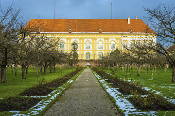 Image showing Historic building with park