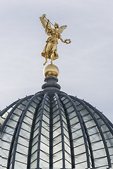 Image showing Golden Statue with trumpet