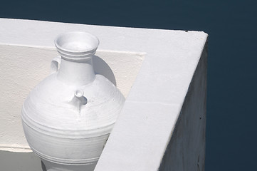 Image showing white vase on Santorini