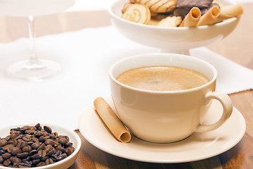 Image showing Table with cup of coffee