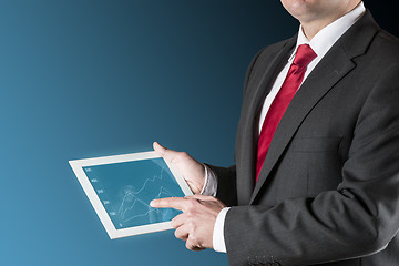 Image showing Man with chart on tablet