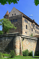 Image showing Part of a wall of the castle of Nuremberg with building