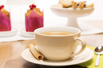 Image showing Coffee with muffins