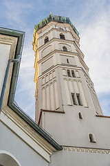 Image showing Steeple with evening sun