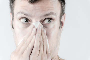 Image showing Man with flu