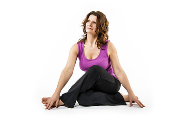 Image showing Stretching exercise of woman