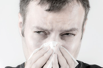 Image showing Man with tissue