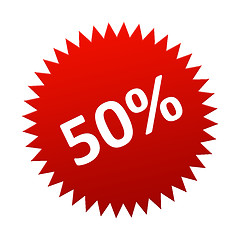 Image showing Red Button 50 Percent