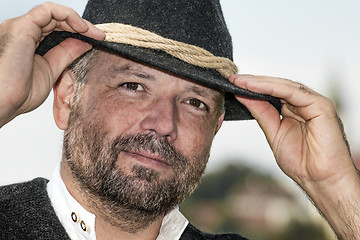 Image showing Man with a Bavarian black hat