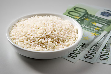 Image showing rice with three hundred Euro