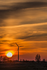 Image showing Windmill in the evening