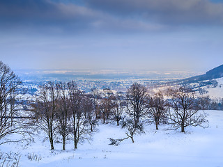 Image showing Winter landscape with village