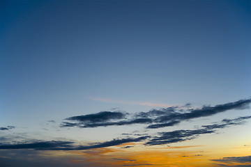 Image showing Evening clouds over Bavaria Germany