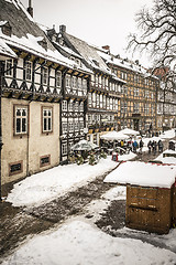 Image showing Street with half-timbered houses in Goslar, Germany