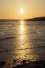 Image showing Sunset Wadden Sea